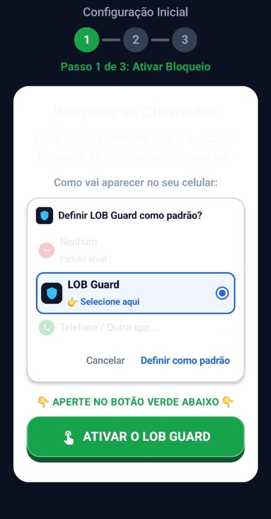 Passo 1 - Definir LOB Guard como padrão