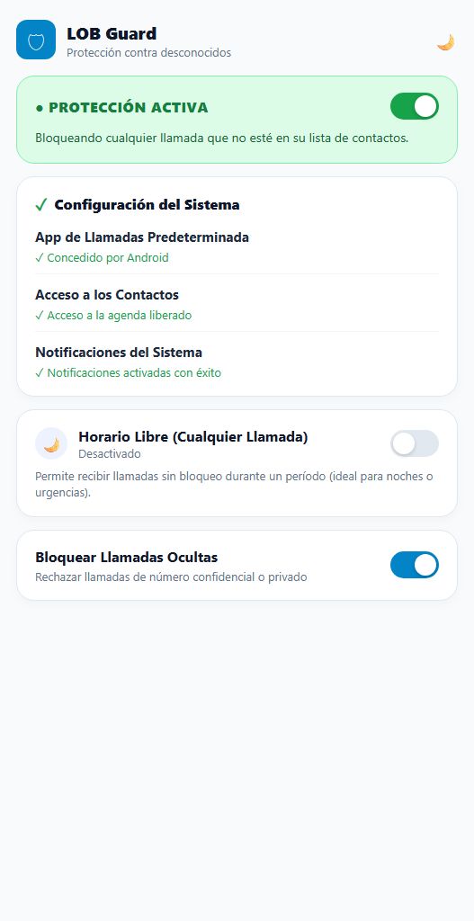 LOB Guard en Modo Claro